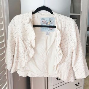 Crochet Open Front Cropped Cardigan